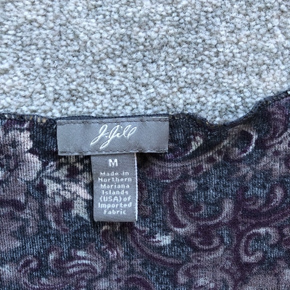 J. Jill Floral and Paisley Mesh Surplice Top - Picture 5 of 7